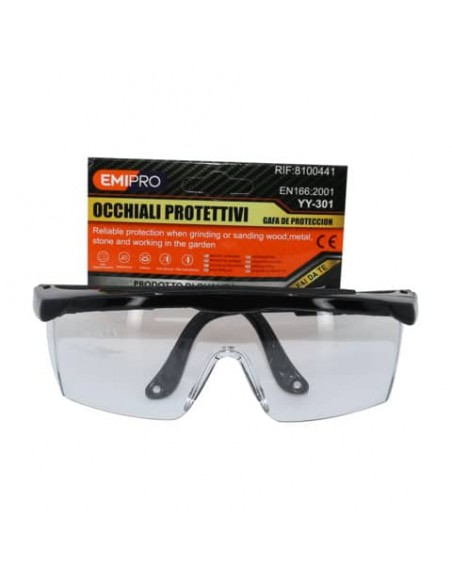 Occhiale protettivo Emi in policarbonato 55x150 mm - nero - EN166:2001 YY301 8100441