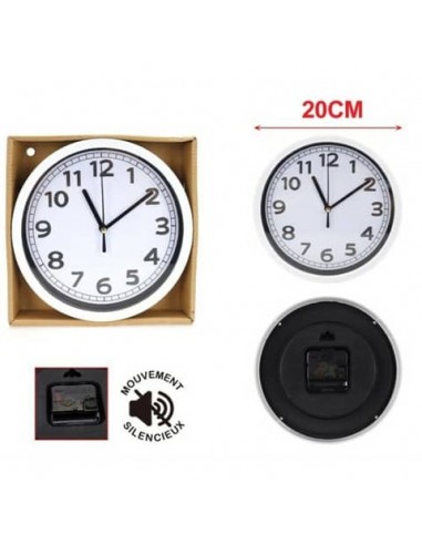 Orologio da parete Emi fondo bianco numeri neri Ø 20 cm - 8500330