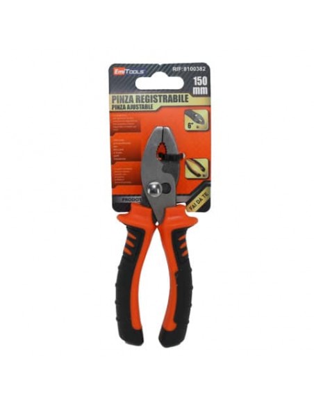 Pinza registrabile con impugnatura gommata Emi 150 mm - 8100382