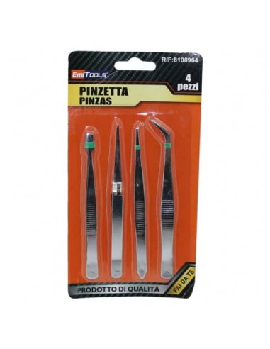 Pinzette di precisione Emi in acciaio - conf. da 4 pezzi 8108964