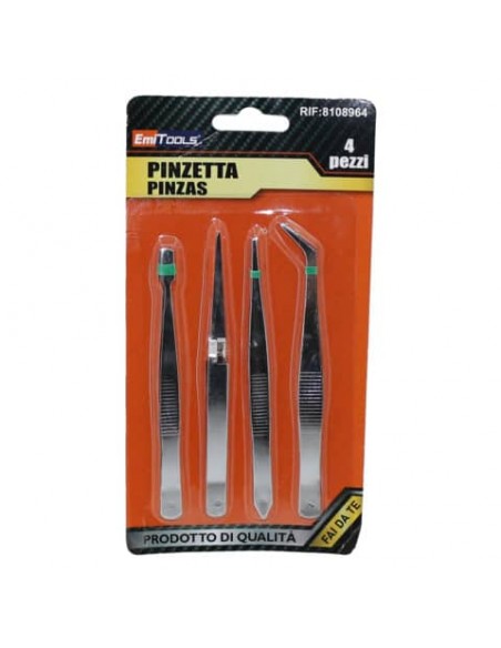 Pinzette di precisione Emi in acciaio - conf. da 4 pezzi 8108964