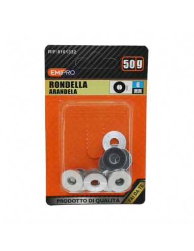 Rondelle piatte Emi per bulloni M6 - conf. da 50 grammi - 8101332