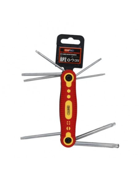 Set chiavi a brugola tascabili Emi - 8 punte assortite tipo tork - 8100183