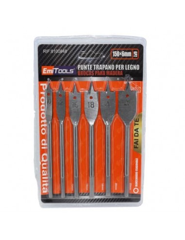 Punte legno a fresa Emi per fori 10/25 mm conf. da 4 pezzi - 8100848