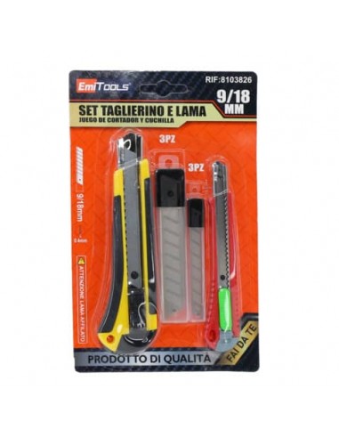Set 2 cutter Emi con lama a spezzare di ricambio - misure 9 e 18 mm - 8103826