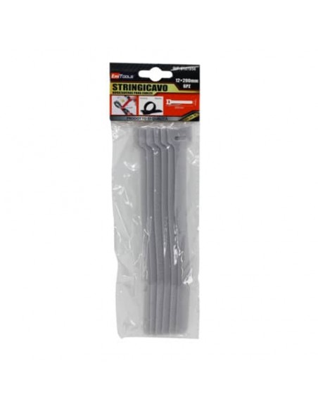 Stringicavo in velcro Emi - 200x12 mm - nero - conf. da 6 pezzi - 8107856