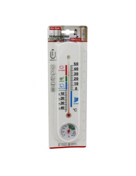 Termometro da parete con barometro Emi 23x5 cm - bianco - 8901006