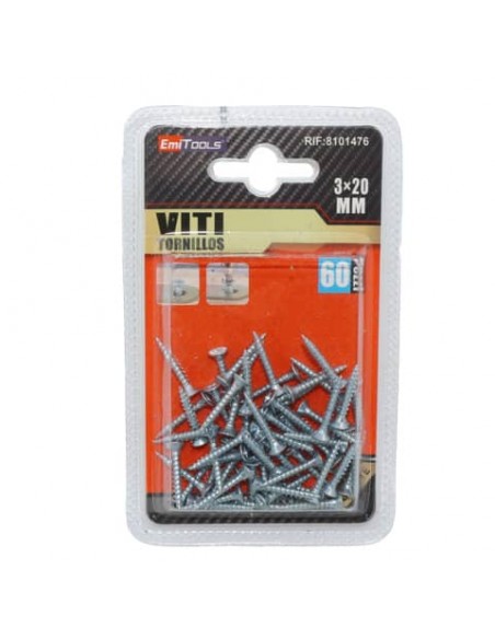 Viti per legno argentate Emi - 20x3 mm - conf. da 60 pezzi 8101476