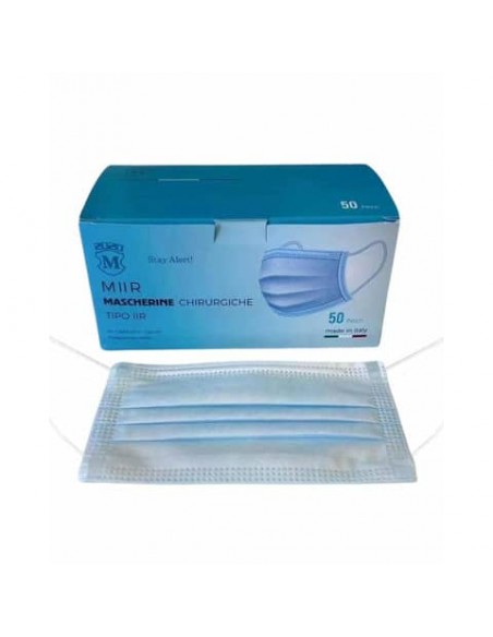 Mascherine chirurgiche monouso Tipo IIR conf. 50 pz azzurro - MIIR