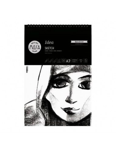 Blocco con spirale Belle Arti Musa Idea Sketch - 90 g - A3 30 fogli - MU123393