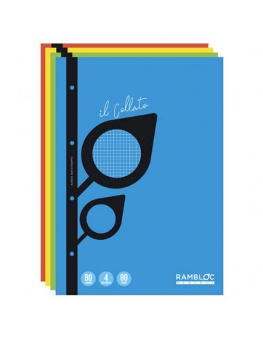 Blocco collato a fogli mobili Rambloc FSC® A4 - 40 ff - 80 g - conf. da 4 pz - 4 mm - 90500001