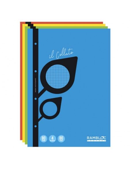 Blocco collato a fogli mobili Rambloc FSC® A4 - 40 ff - 80 g - conf. da 4 pz - 4 mm - 90500001