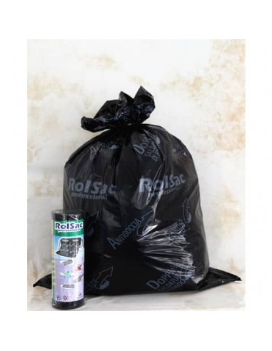 Sacchi Rolsac Quality 85x120cm spessore 55 my 156 l nero rotolo da 20 pezzi - 10087