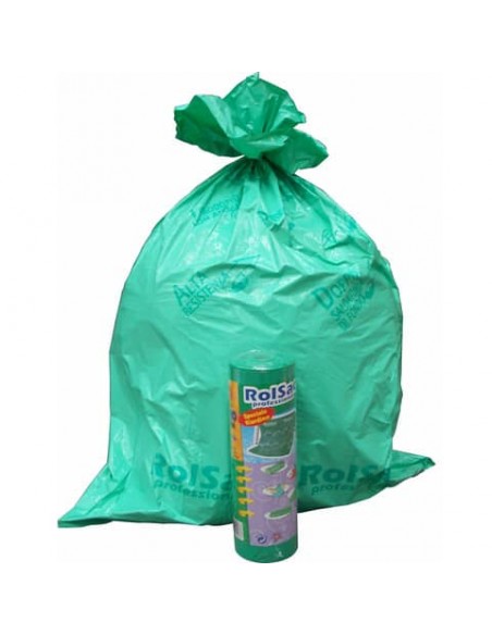 Sacchi Rolsac Quality 85x120 spessore 55 my 156 l verde rotolo da 20 pezzi - 10088