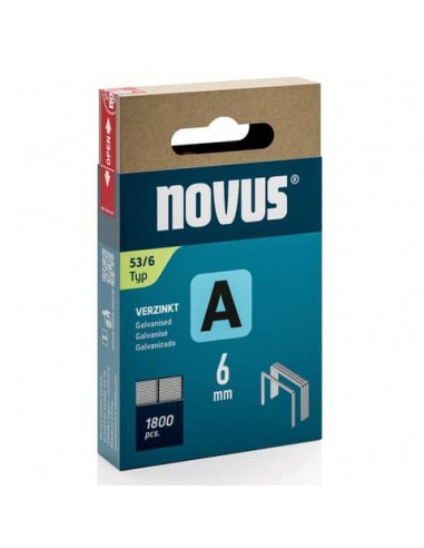 Punti per fissatrice tipo A 53/6 Novus silver - conf. 1800 pz - H205306