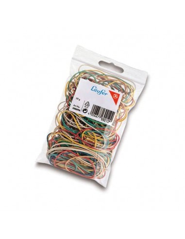 Elastici tondi Lebez colori assortiti in busta da 50 g - 500098