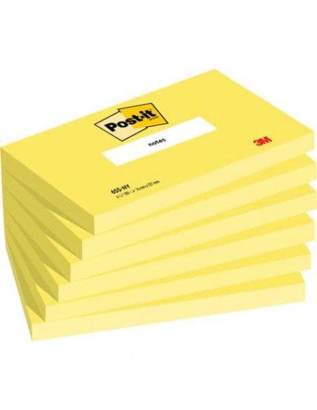Foglietti Post-it® giallo 100 fogli/blocchetto conf. 6 pz 76x127 mm 655-NY