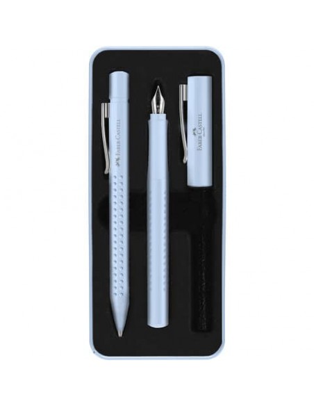 Set stilografica e sfera Faber-Castell Grip 2010 colore blu cielo 201524