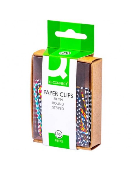 Fermagli zebra Q-Connect a strisce assortiti 50 mm conf. da 30 - KF02027