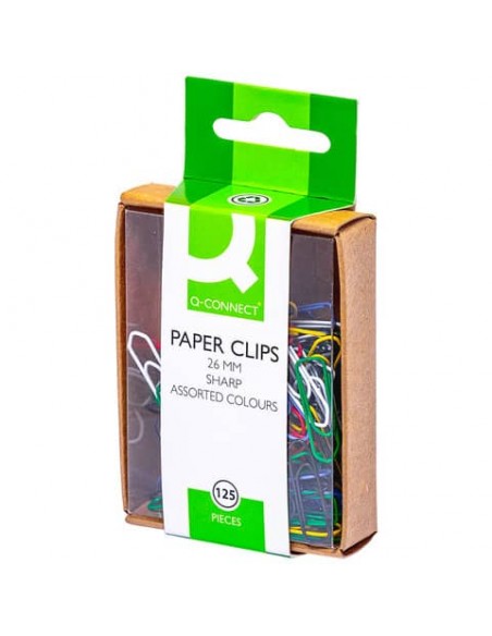Fermagli colorati Q-Connect assortiti 26 mm conf. da 125 - KF02042