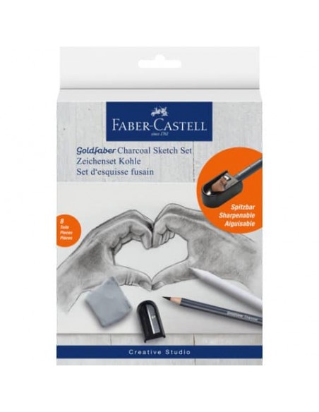 Set disegno Faber-Castell Goldfaber Charcoal - contenuto assortito - conf. 8 pezzi - 114006