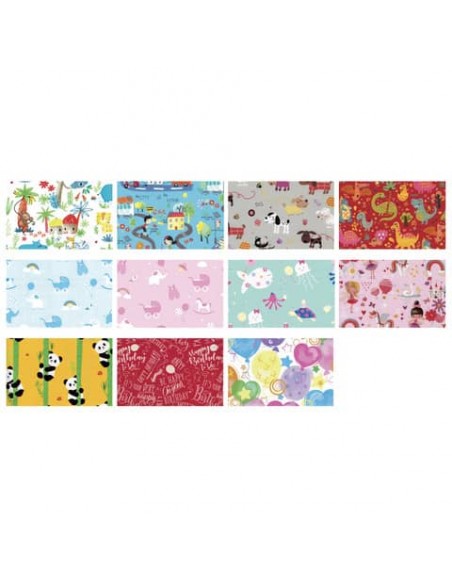 Carta regalo Big Raso 100X140 cm conf. 50 fogli Rex-Sadoch fantasie assortite S5550GN2