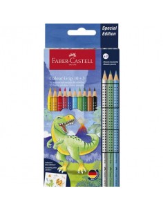 Matite Colour Grip Faber-Castell dinosaurus - conf. 13 pz - colori assortiti - 201545