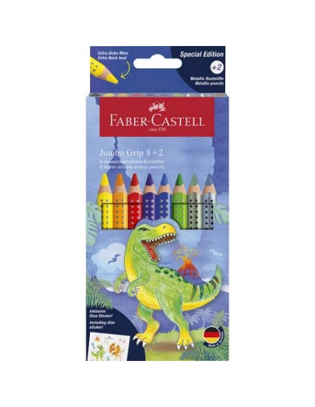 Matita Faber-Castell Jumbo Grip - conf. 10 pz - fantasia dinosauri 110922