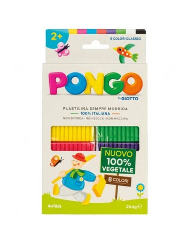 Astuccio da 8 panetti di plastilina vegetale 264 g Pongo colori assortiti classici - F603000