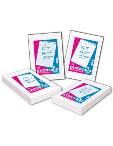 Fogli protocollo A4 Blasetti - 20 ff - 60 g/m2 - 4F 2239