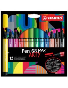 Pennarello Stabilo Pen 68 Max punta scalpello - conf. 12 pezzi - 768/12-21