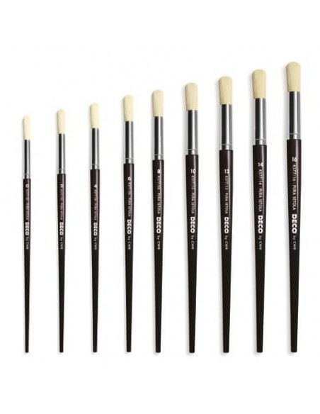 Pennelli Deco manico corto punta tonda - N° 2 - conf. 12 pezzi - K766/02