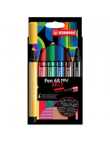 Pennarello Stabilo Pen 68 Max punta scalpello - conf. 6 pezzi - 768/06-21