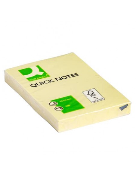 Foglietti riposizionabili Q-Connect 63 g/m² giallo 76x51mm 12 blocchetti da 100 ff - KF10501