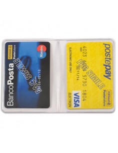 Portacard a due scomparti Alplast trasparente - conf. 50 pz - 890