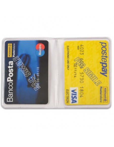 Portacard a due scomparti Alplast trasparente - conf. 50 pz - 890