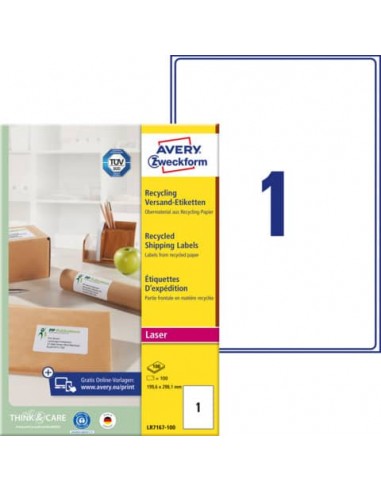 Etichette in carta riciclata bianca per buste e pacchi Avery 199