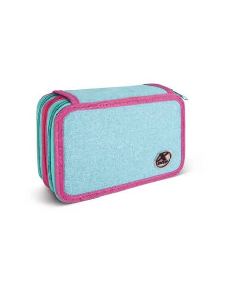 Espositore 12 astucci Nikoffice a 3 zip - colori assortiti pastel - 32NIK208