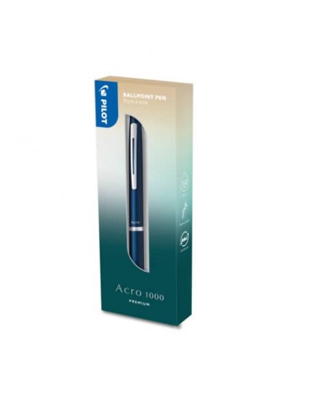 Penna a sfera a scatto Pilot Acroball 1000 1 mm colore blu navy in confezione regalo - 011251