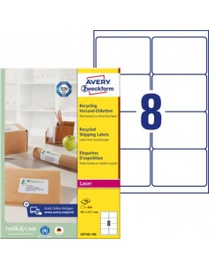 Etichette in carta riciclata bianca per buste e pacchi Avery 99