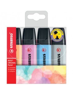 Evidenziatore Stabilo Boss Original Pastel 2-5 mm - assortiti - astuccio da 4 pezzi - 70/4-4