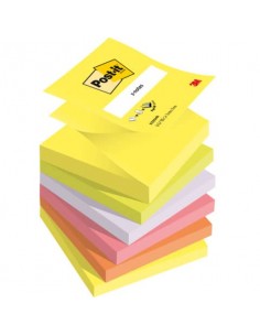 Foglietti colorati Post-it® Ricarica Z-Notes Super Sticky neon assortiti cf. 6 blocchetti da 100 ff R330-NR