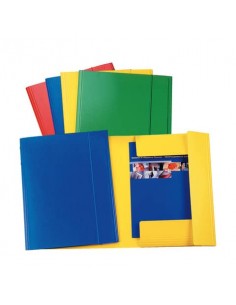 Cartella in presspan a tre lembi con elastico Esselte Essentials C42 formato 25x35 cm conf. da 5 pezzi Esselte verde