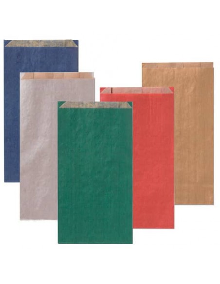 Sacchetti in carta Multicolor 14x28 + 5 cm conf. 100 pz Rex-Sadoch tinte unite scure assortite - MLC05DAR