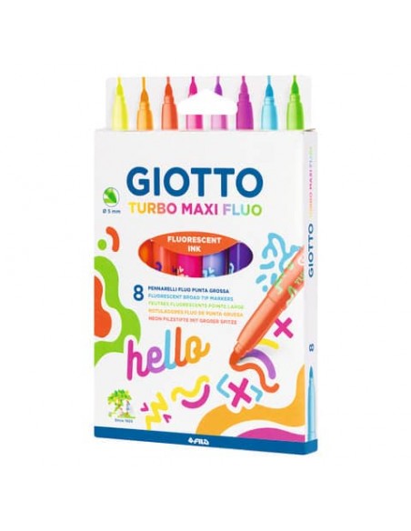 Pennarelli Giotto Turbo Maxi Fluo punta grossa 5 mm 18