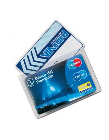 Portacarte Alplast Cristal Card a due scomparti - trasparente - 999