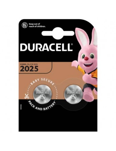 Batterie a moneta al Litio 3V. Blister da 2 pile. Duracell litio 2025 DU21B2