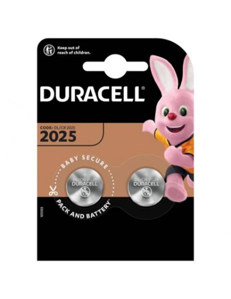 Batterie a moneta al Litio 3V. Blister da 2 pile. Duracell litio 2025 DU21B2