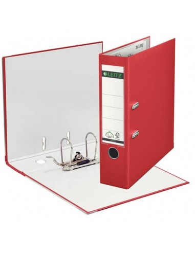 Registratore senza custodia Leitz 180° commerciale dorso 8 cm cartone rivestito in polipropilene rosso - 10105025