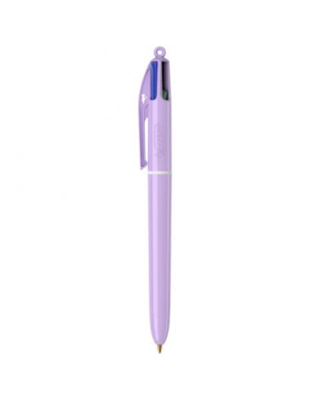 Penna a sfera a scatto BIC 4 Colours Pastel - conf. 12 pezzi - colori assortiti - 517320